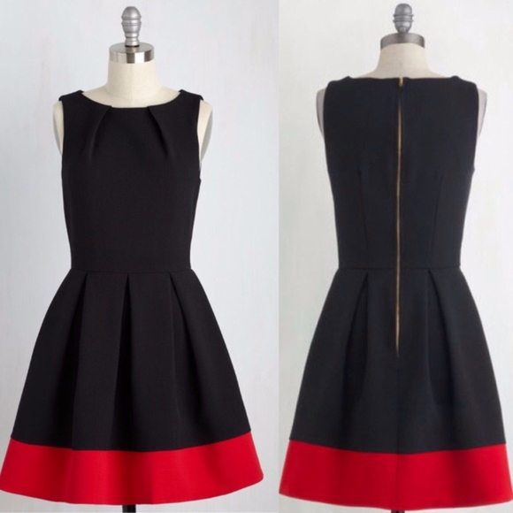 Modcloth Dresses & Skirts - Modcloth Luck Be Lady Black Red Sleeveless G195